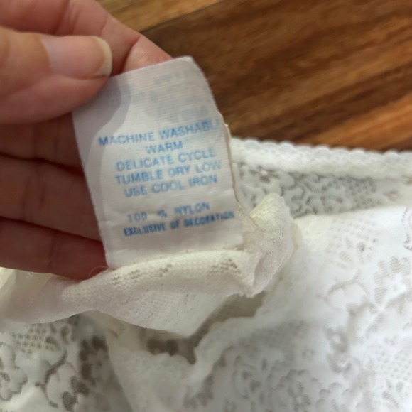 Vintage Lace Slip nightgown Sleeveless‎ Midi Length White Lingerie Size M - Picture 7 of 7